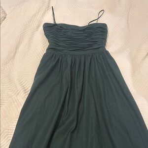 Reformation Dark Green Strapless Dress
